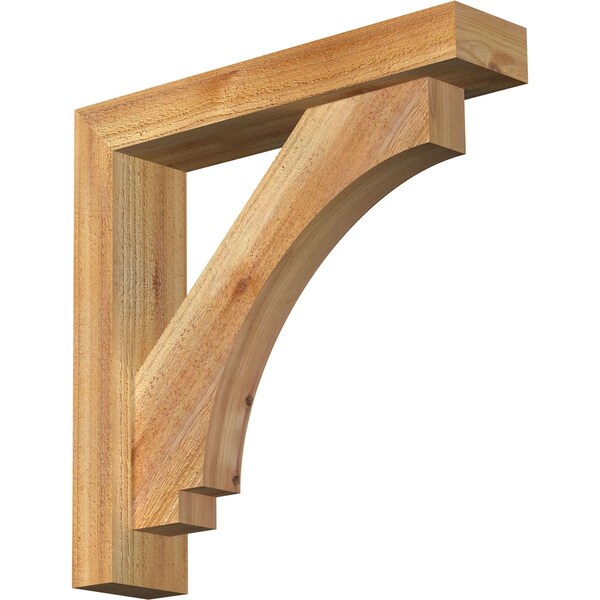 Ekena Millwork Imperial Block Rough Sawn Bracket w/ Offset Brace, Western Red Cedar, 4"W x 18"D x 18"H BKT0402X18X18IMP05RWR - main
